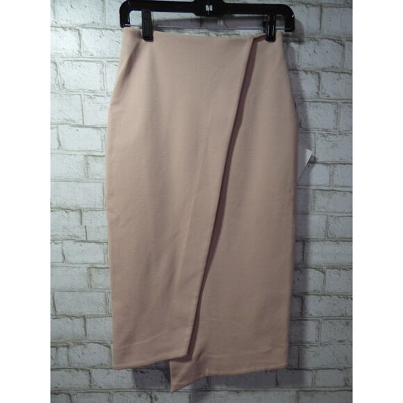$220 N Nicholas Petal Pink Ponti Wrap Front Skirt 4 US 8UK NWT - Picture 3 of 11